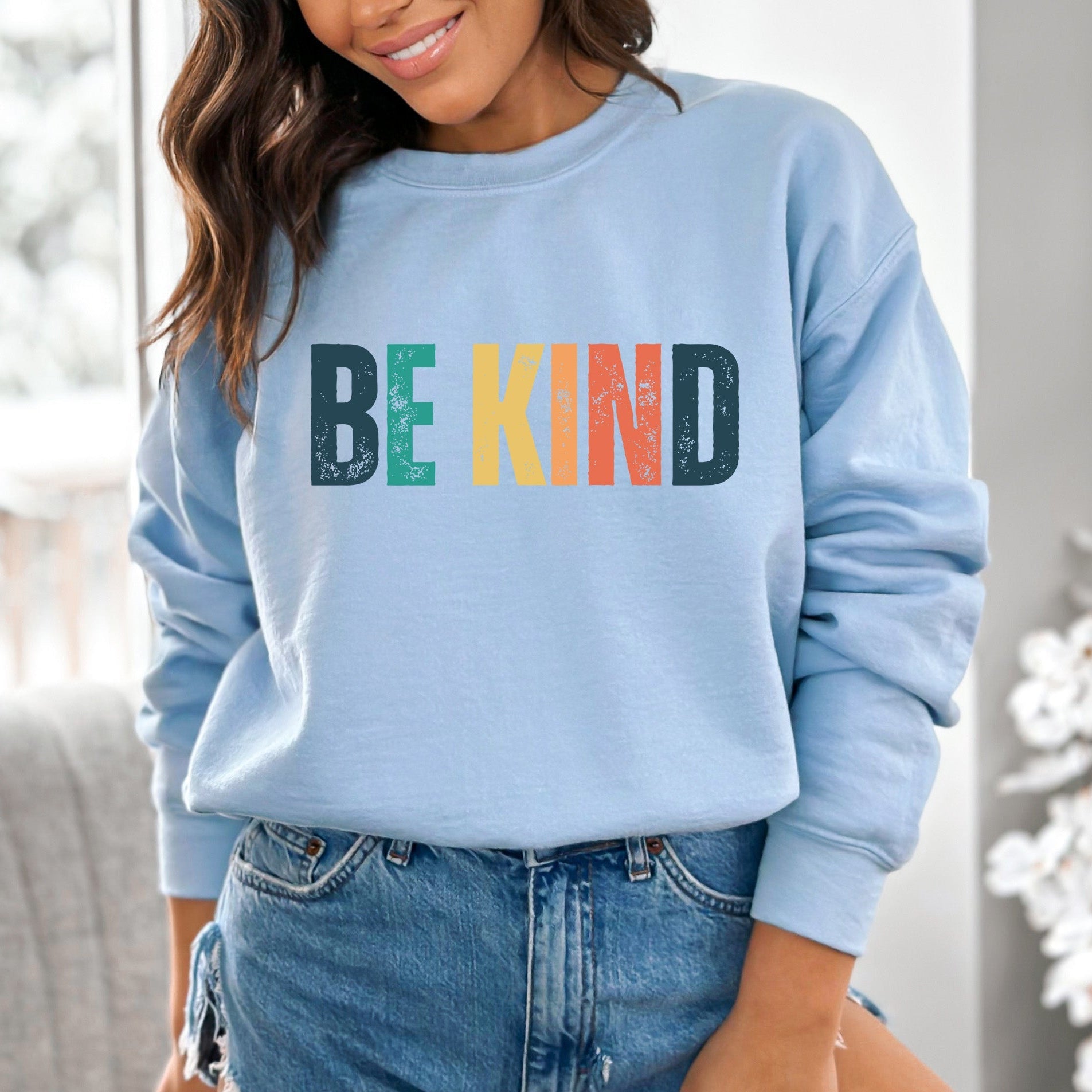 Colorful Be Kind Crewneck Sweatshirt