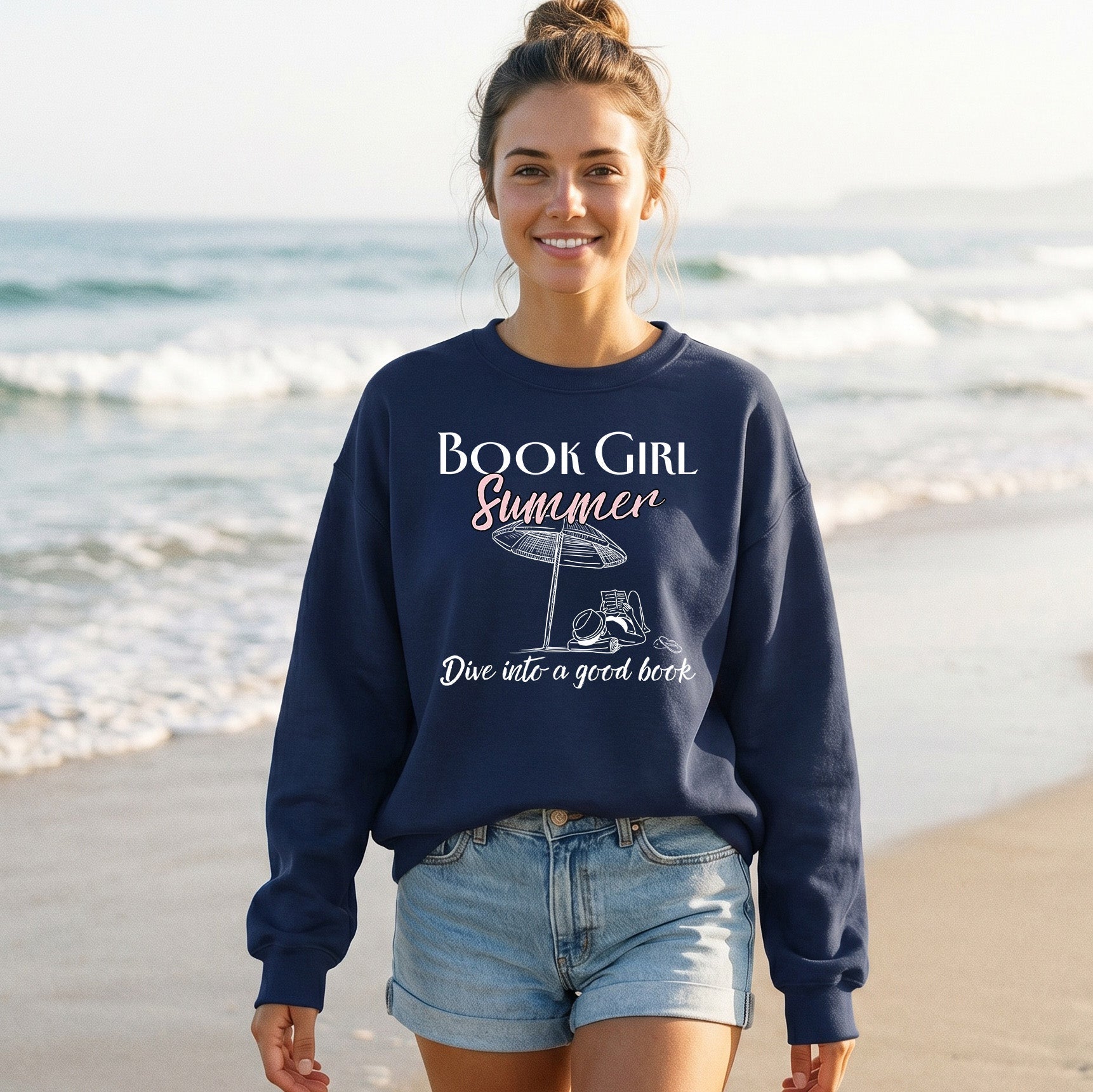Book Girl Summer Crewneck Sweatshirt