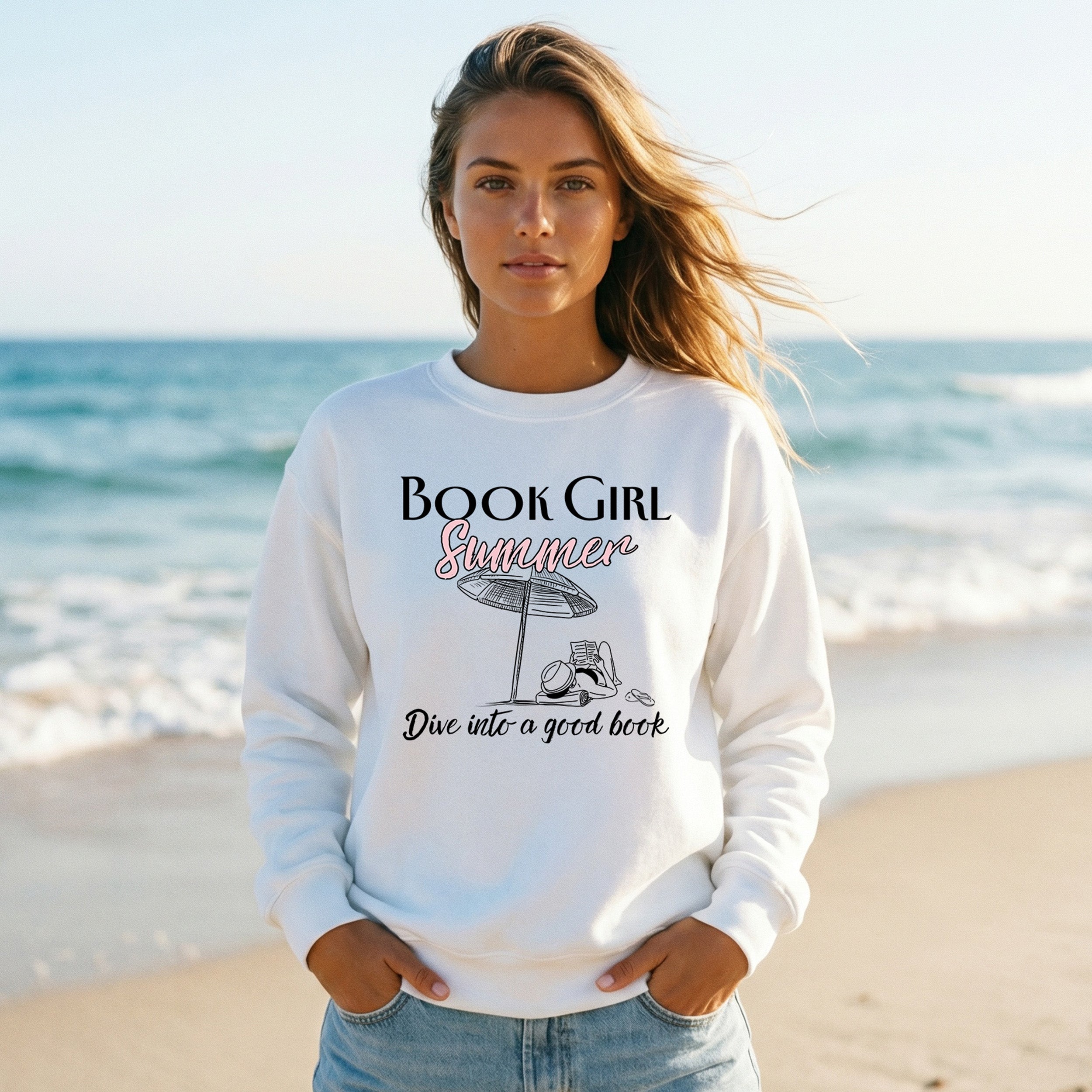 Book Girl Summer Crewneck Sweatshirt