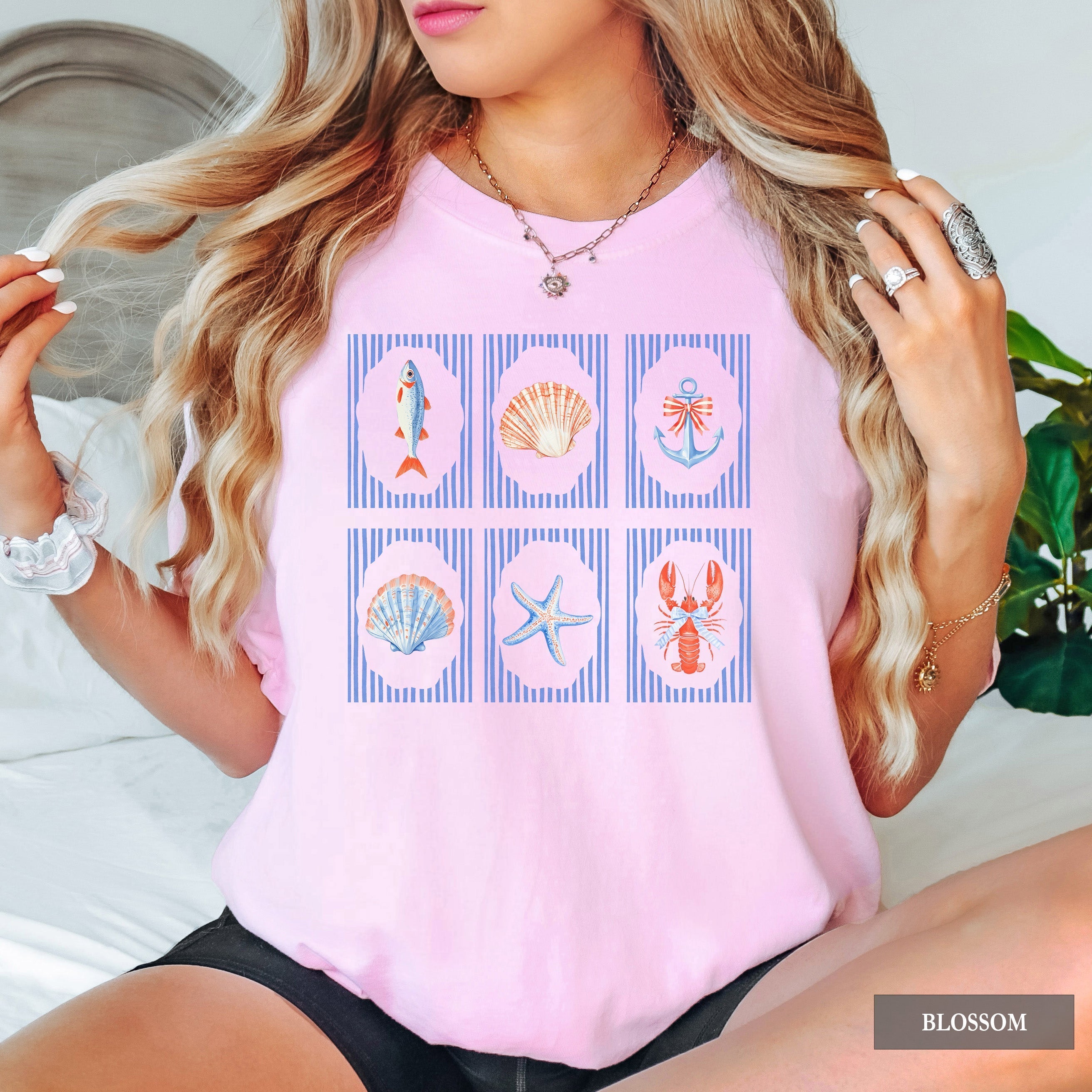 Preppy Coastal Nautical Beach Comfort Colors® Tee