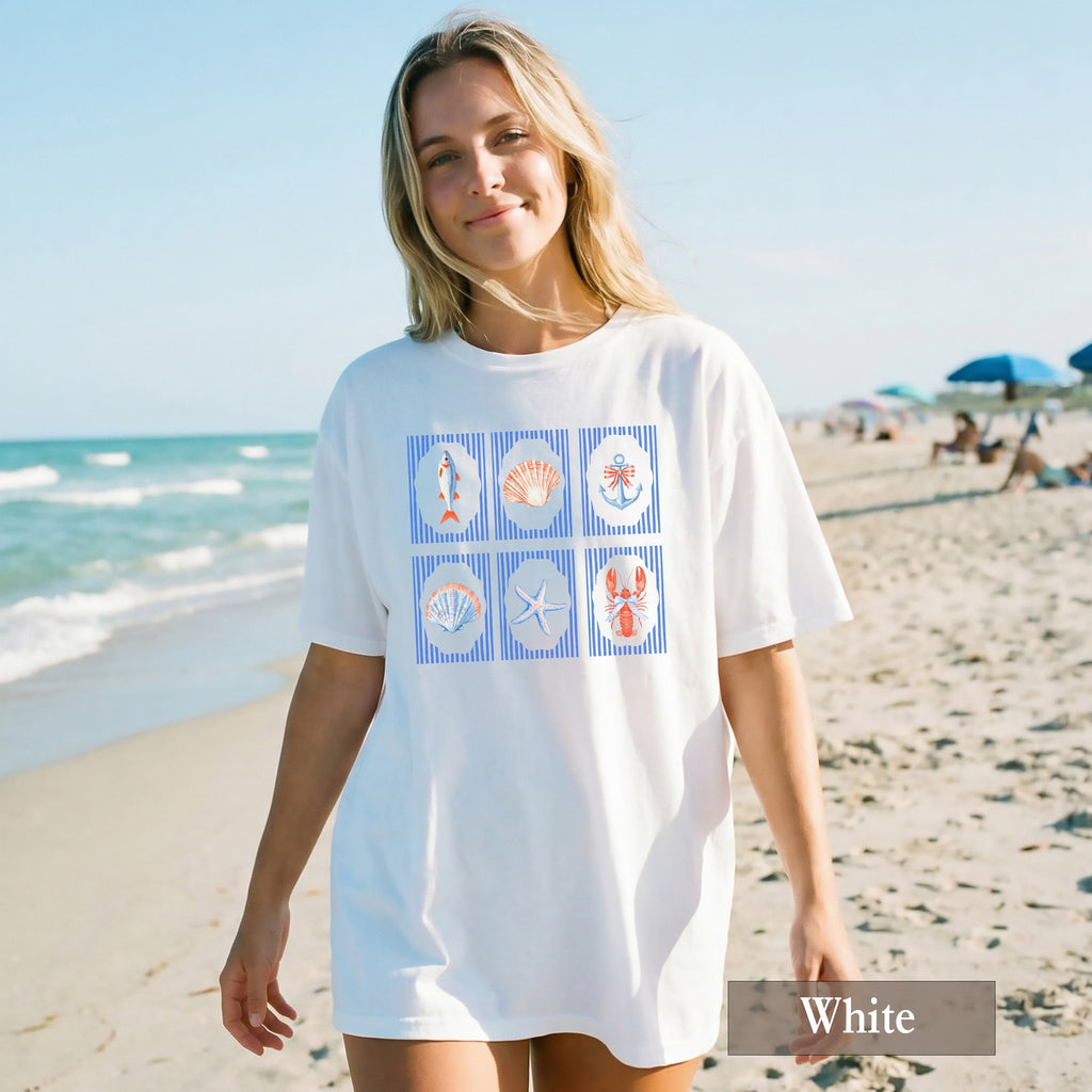 Preppy Coastal Nautical Beach Comfort Colors® Tee